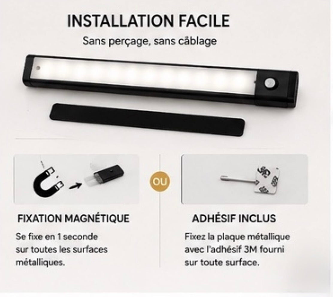 Lumovia MotionLight™ – Lampe LED rechargeable avec détecteur de mouvement