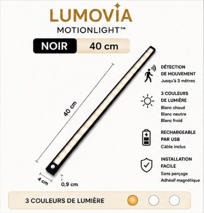 Lumovia MotionLight™ – Lampe LED rechargeable avec détecteur de mouvement