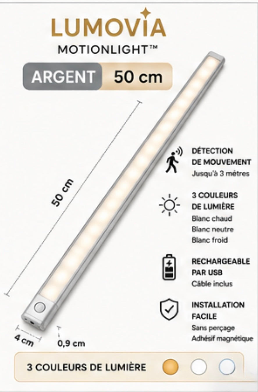 Lumovia MotionLight™ – Lampe LED rechargeable avec détecteur de mouvement